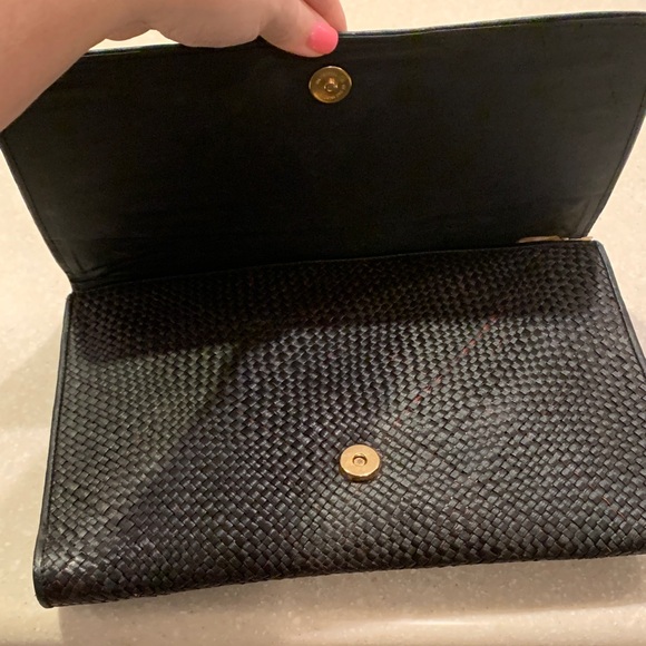 Multicolor Straw/Leather Women's Clutch - Picture 3 of 4